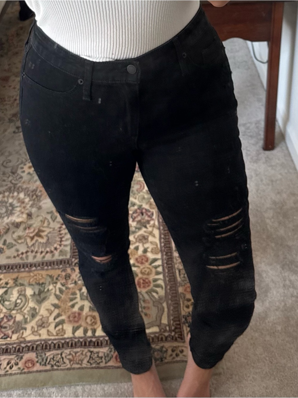 Universal Thread Black High-Rise Distressed Skinny Jeans